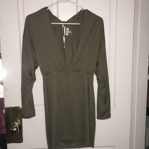Long sleeve olive color Tobi dress